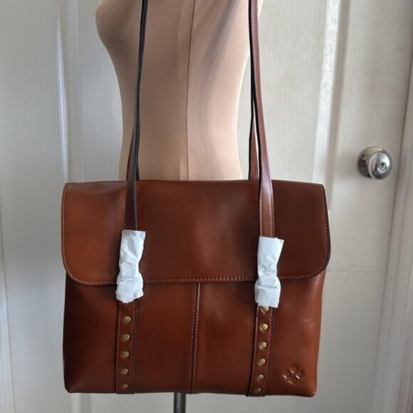 PATRICIA NASH Tan Heritage Leather Amersham Multi Pocket Messenger Bag